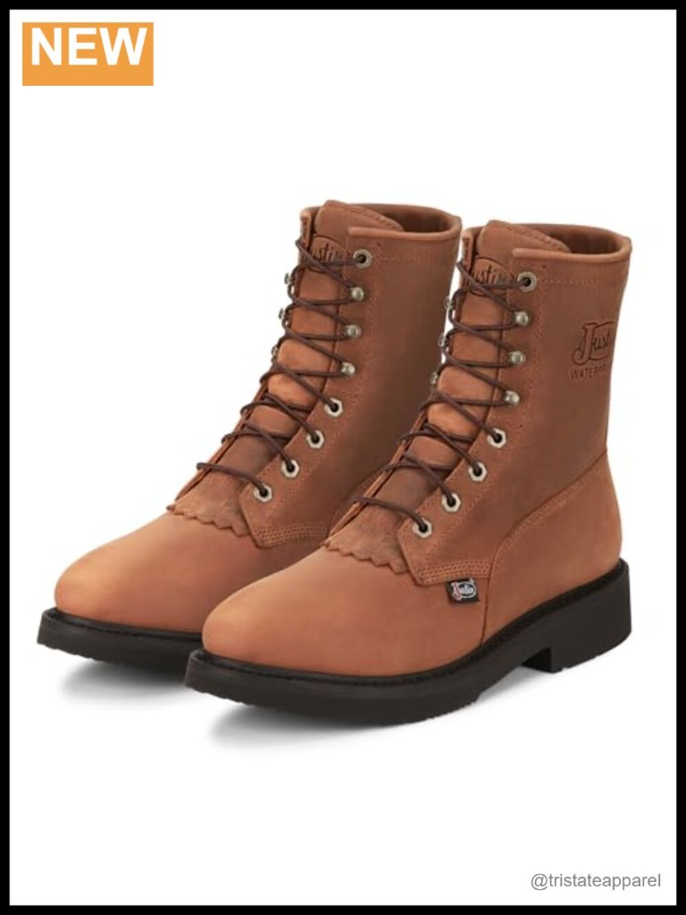 Justin Livestock 8" Waterproof Work Boots for Men